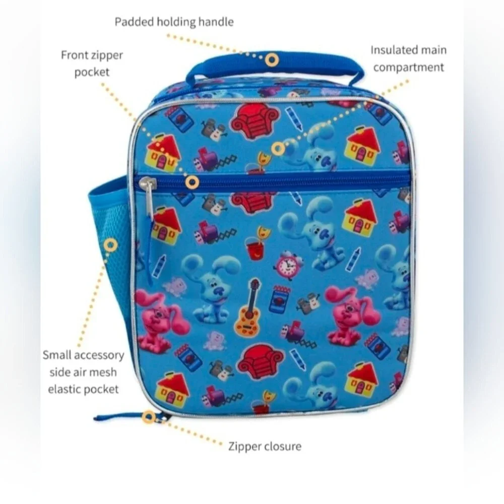 NWT Blue's Clues Character Soft Insulated Lunch Bag/Box Pink&Blue Available